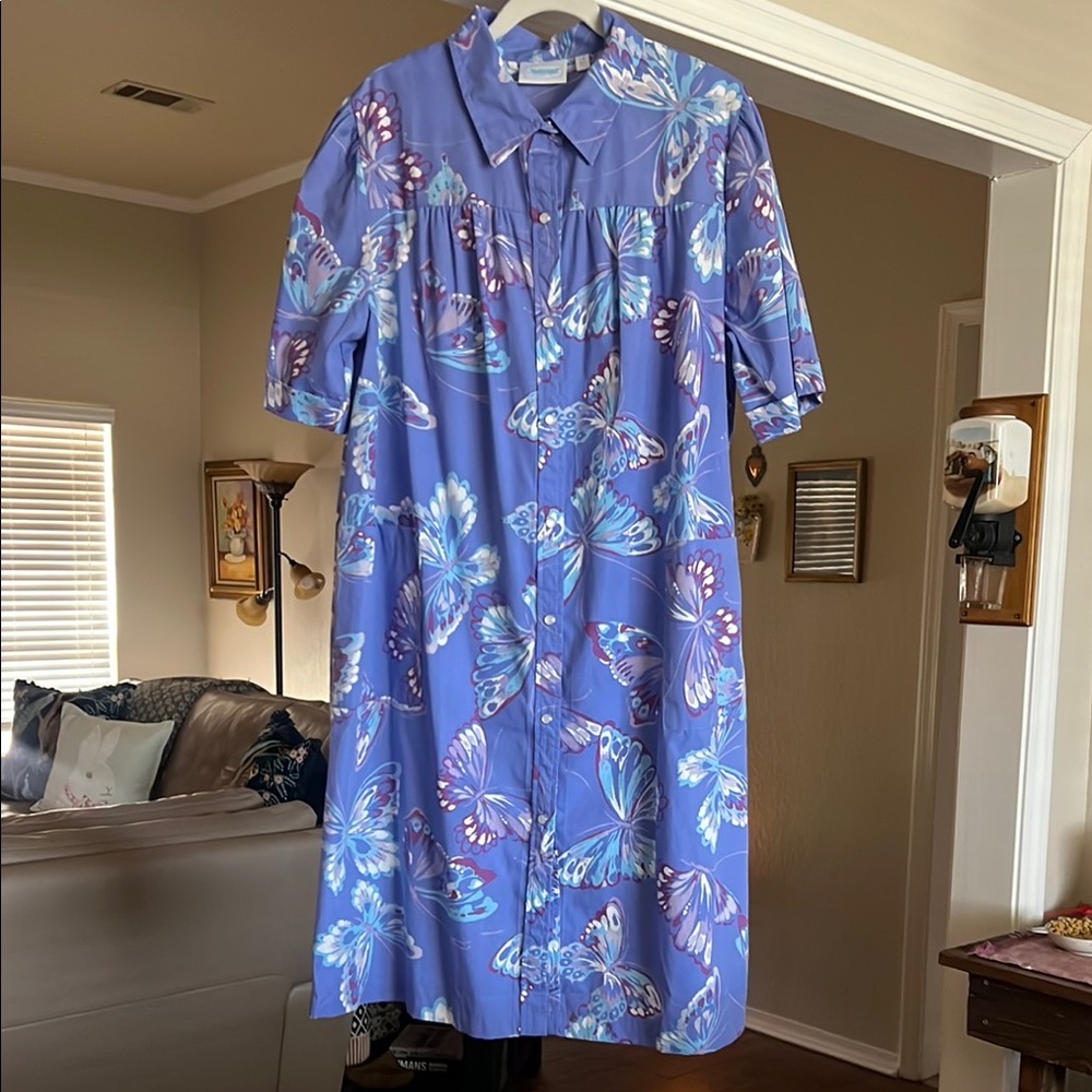 Butterfly Print Purple house dress